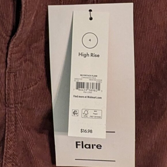 No Boundaries High-Rise Pintuck Flare Corduroy Jeans Womens Size 4 - Picture 3 of 3